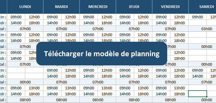 télécharger le modèle de planning excel